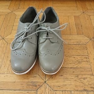 Cole Haan grey leather oxfords
